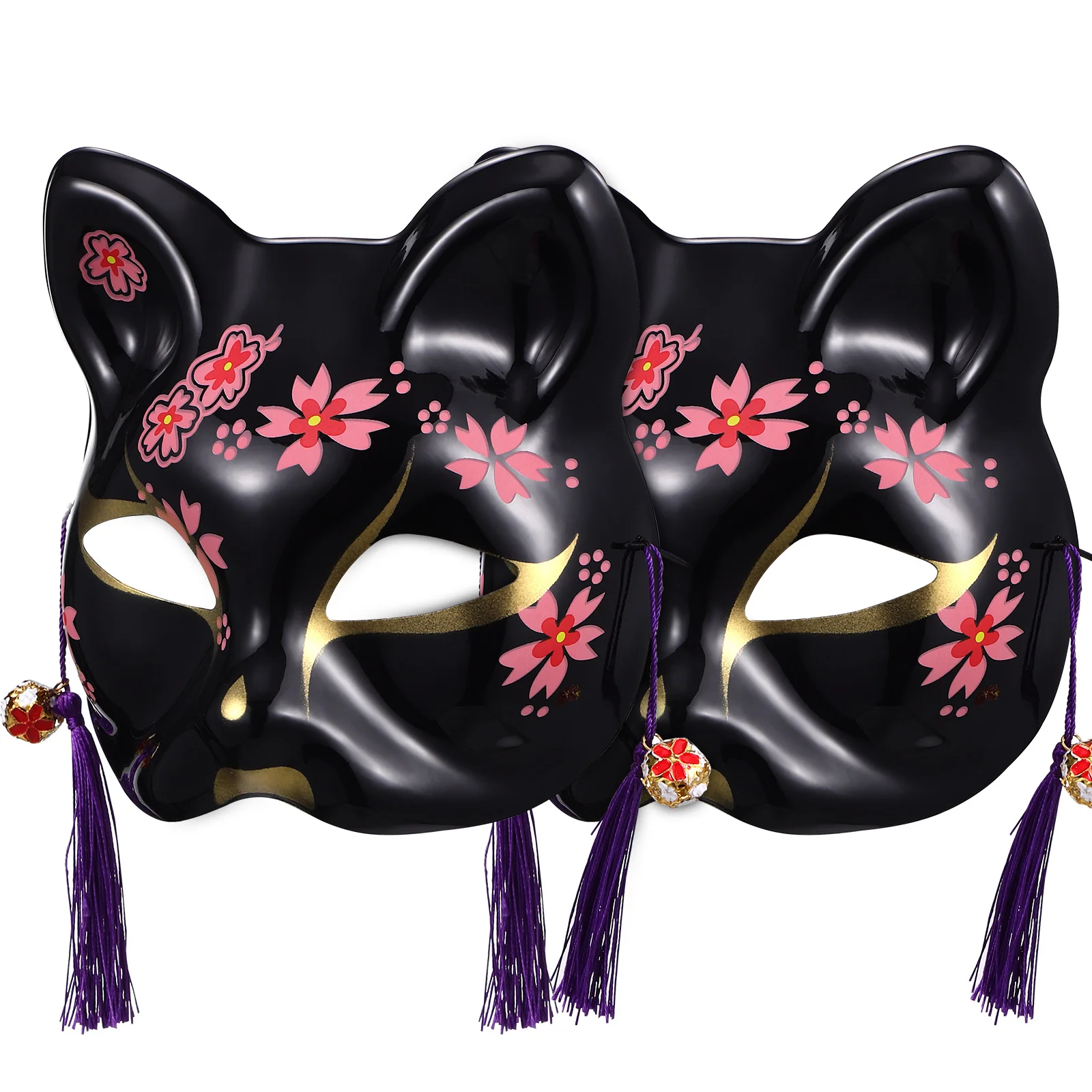 

2pcs Cat Mask Neko Cosplay Lightweight Durable Party Festival Costume Accessory For Women Masquerade Mardi Gras