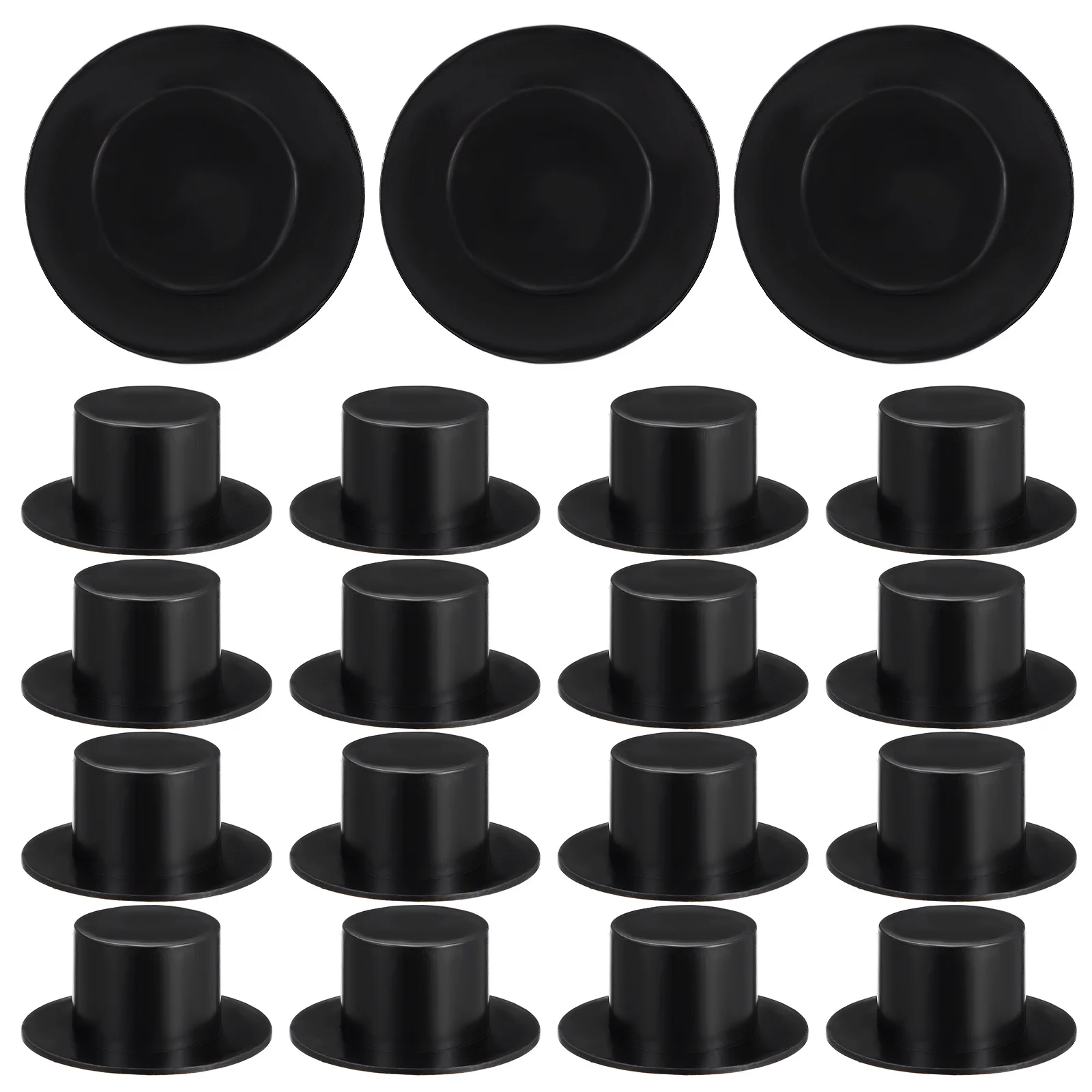 

50Pcs Mini Hat L Size Black Plastic DIY Material Ideal for Christmas and Party Decorations Mini Hat Plastic Hats