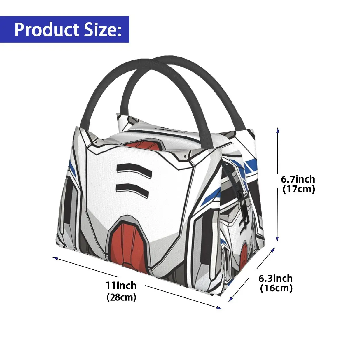 Wing Zero Custom Gundam Insulated Lunch Bag for Women Children Portable Food Boxes Thermal Lunch Box Tote