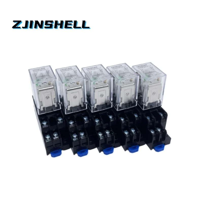 5pcs MY2P HH52P MY2NJ 12V 24V DC / 110V 220V AC coil general purpose DPDT micro mini relay with socket base