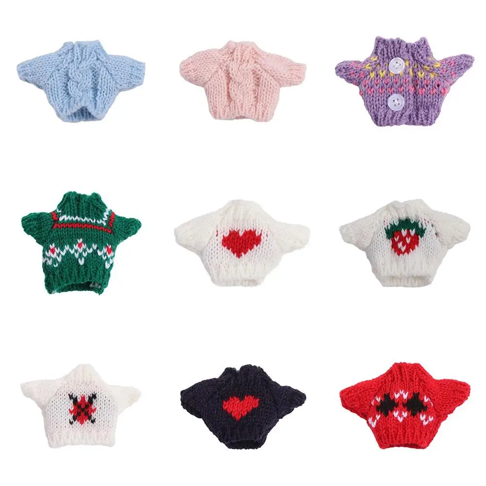 クリスマススタイル人形セーター アイドル人形 かわいい BJD 人形服 ホワイト/レッド/グリーン 10cm ぬいぐるみ人形の服 16cm/17cm Bjd 人形用