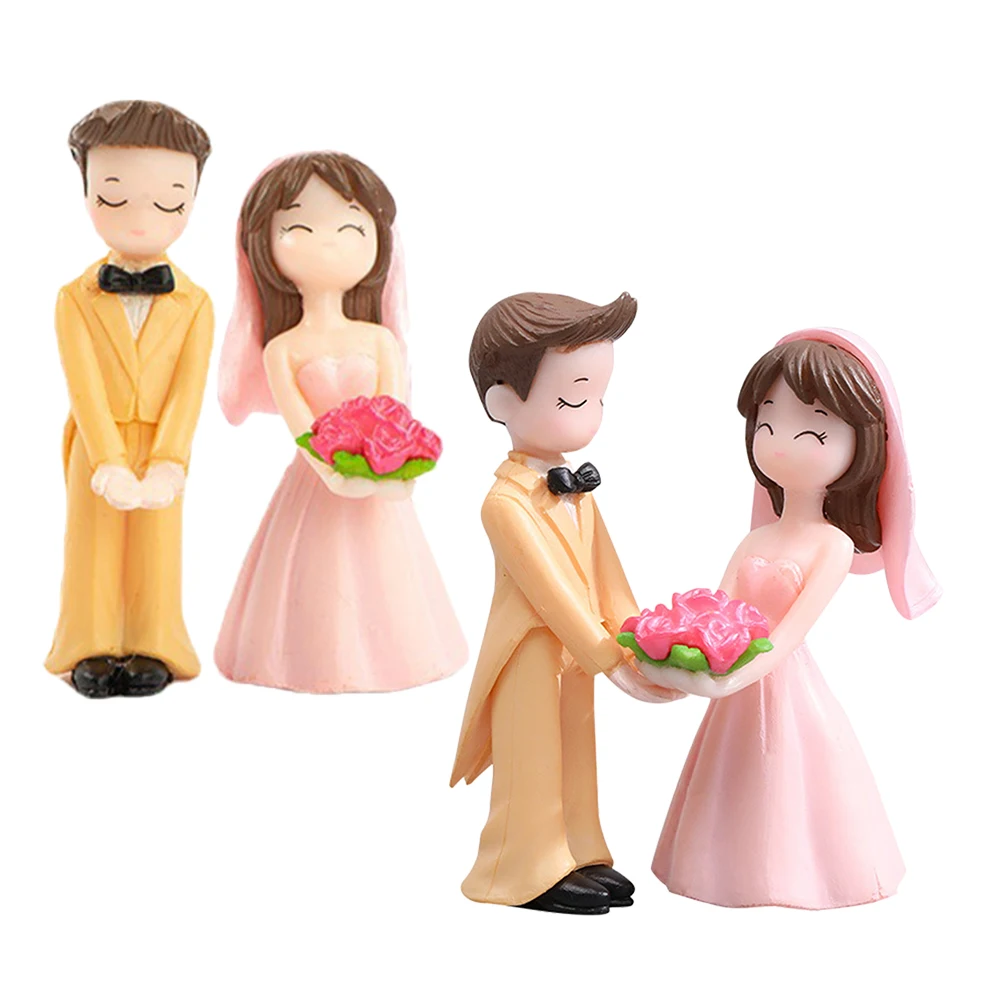 

Resin Couple Figurines Mini Romantic Statues Wedding Gift Desktop Decor Fairy Cake Topper Bonsai Craft Ornament Micro