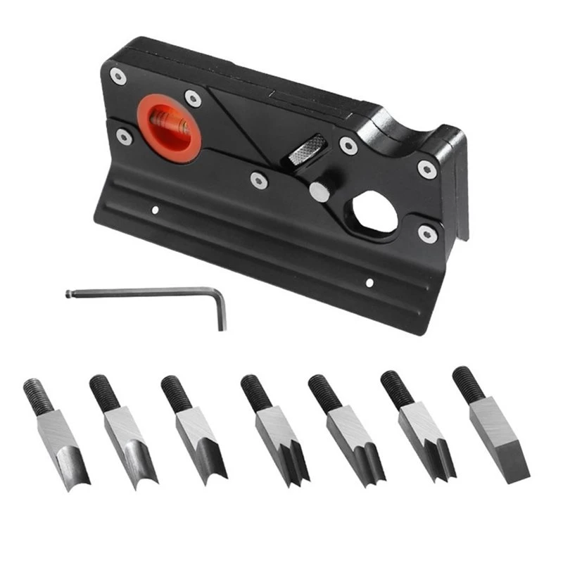 AS94-Handheld Chamfer Plane Wood Planer With Auxiliary Locator And 7 Blades For Quick Edge Trimming
