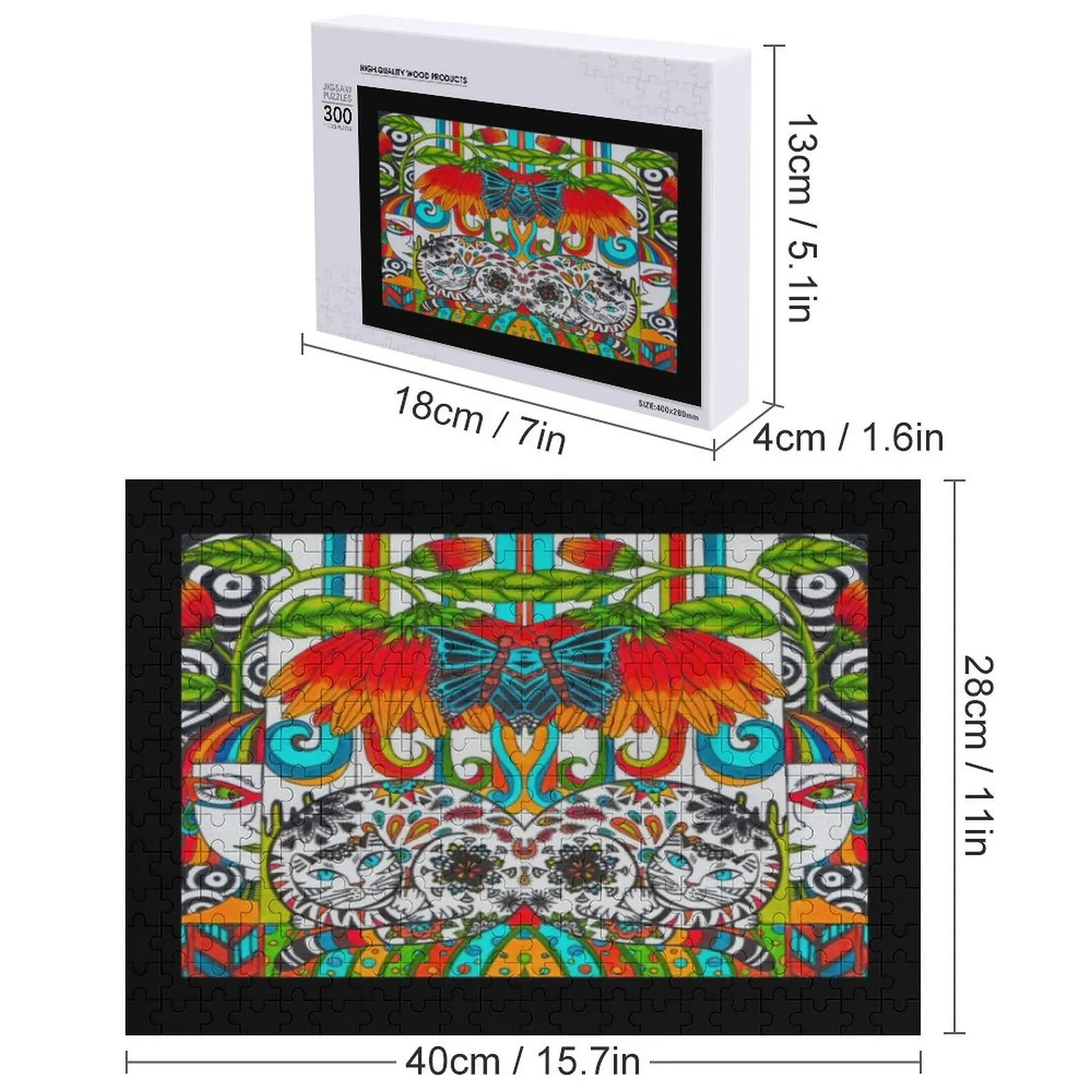 จิ๊กซอว์ภาพแมวแบบคอลลาจ ของขวัญสำหรับเด็ก ปรับแต่งได้ตามต้องการ