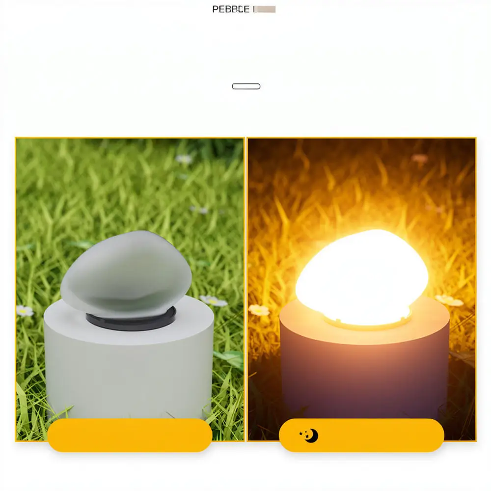 Waterproof Solar Stone Light Outdoor Landscape Garden Path Decoration LED Artificial Pebble Lamp Backyard Illumination
