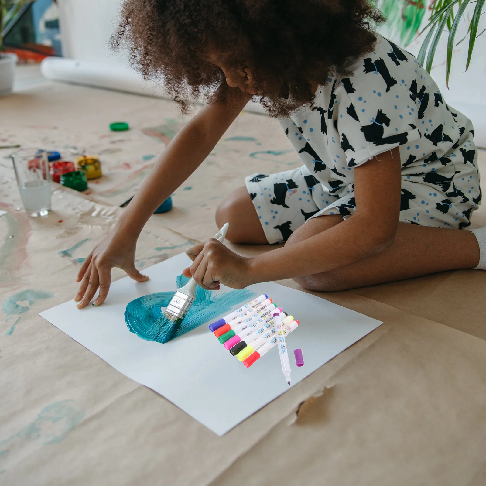 

8Pcs Water Painting Pens Floating Colorful Paint Markers Erasable Whiteboard Markers Paint Tool for Creativity