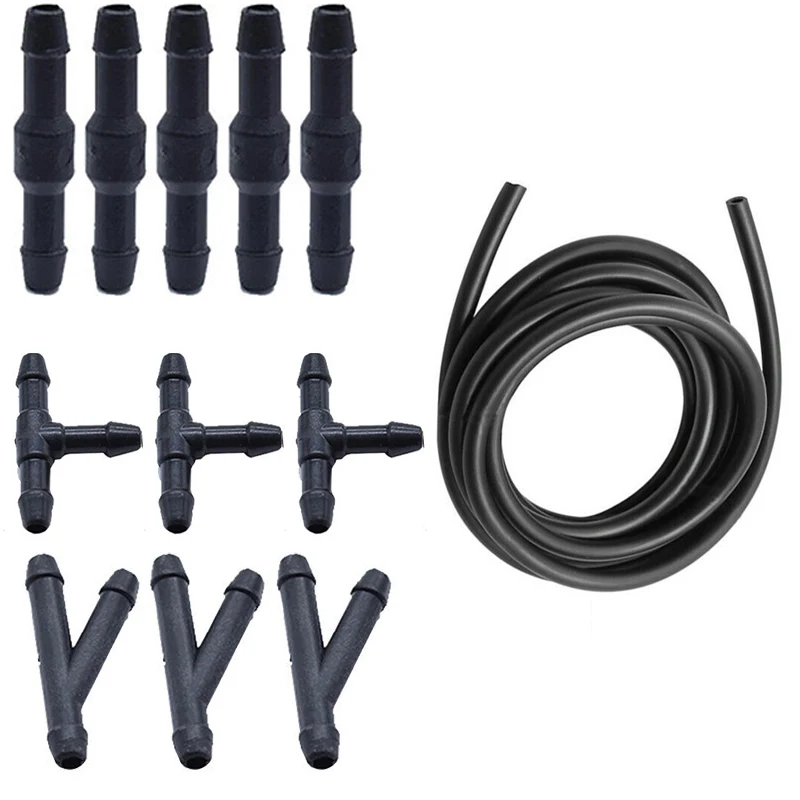 1 Set Car Spray Pipe Joint Kit Front Windshield Wiper Washer Spray Nozzle Nozzle Pipe Joint 12pcs