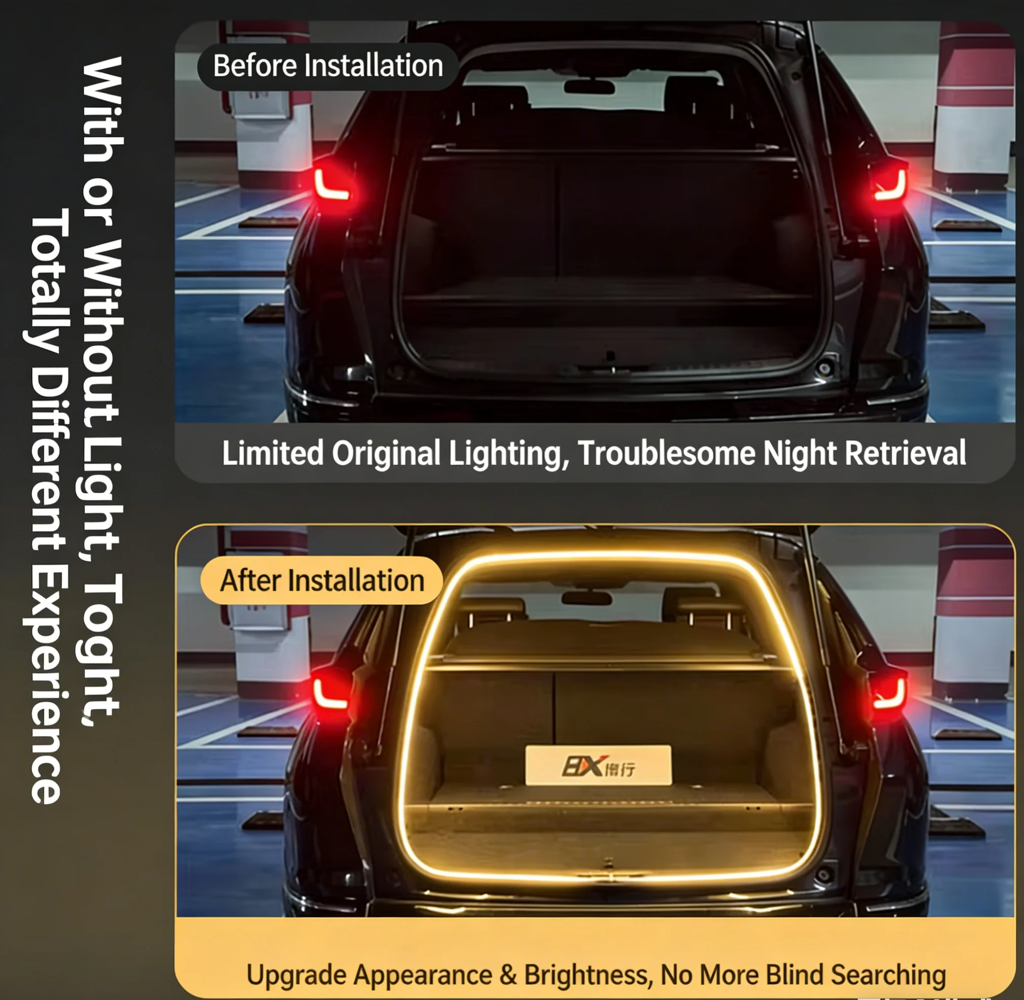 

For Honda URV Rear Trunk LED Light Bar White Warm White Car Trunk Modified Atmosphere Lamp