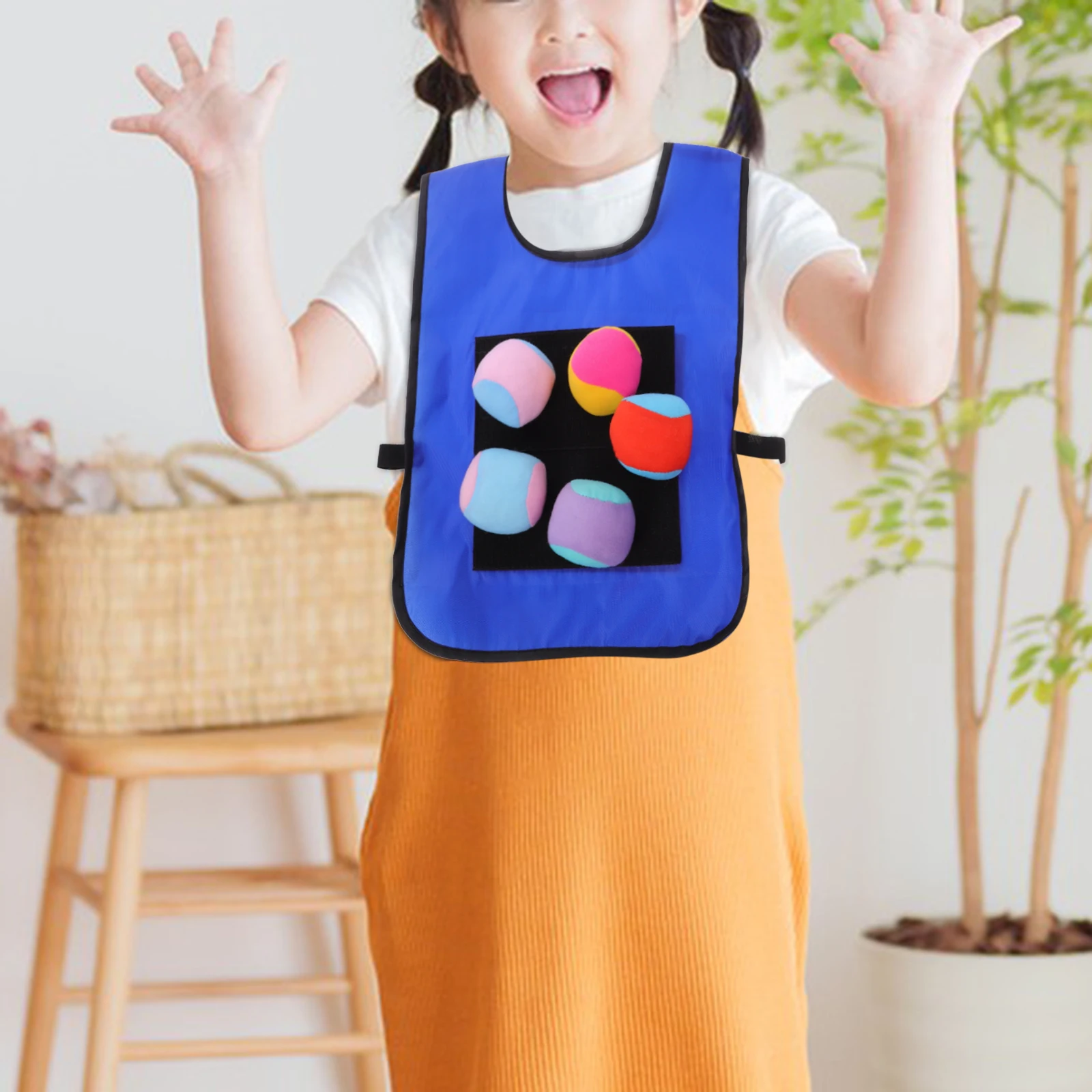 

12Pcs Sticky Ball Vest Kids Dodgeball Set Self-Stick Outdoor Indoor Throwing Ball Game Activity Enhance Motor Skills