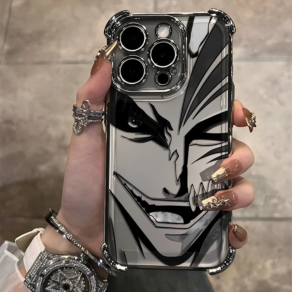 New HotAnime Cool BLEACH Plating Case For Samsung S24 S23 S22 S21 S20 FE Note20 Plus Ultra 4G 5G Anti Fall Airbag Back Cover