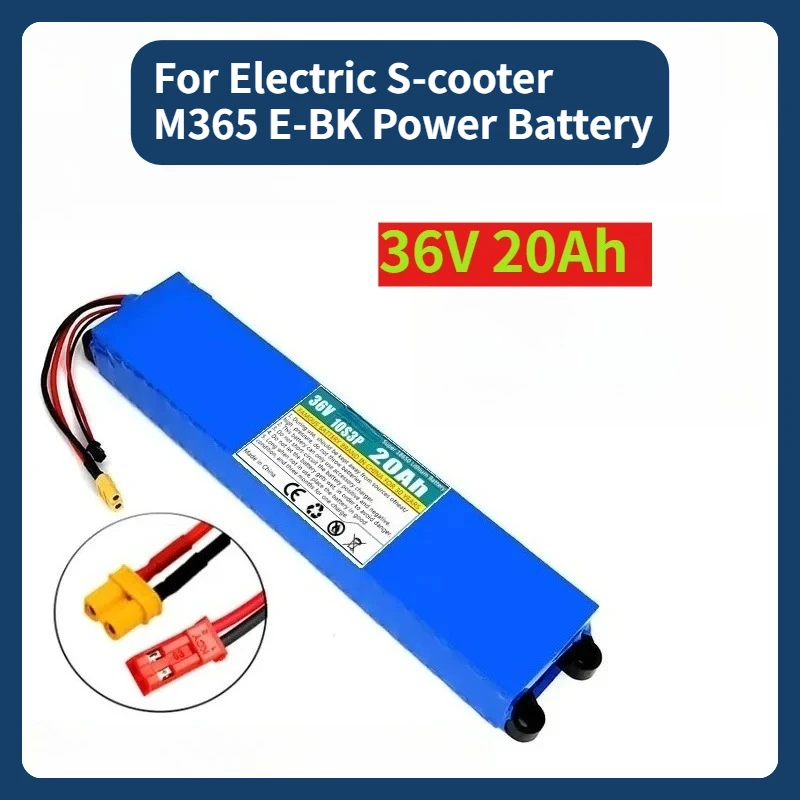 

36V 20Ah 18650 Lithium Battery Pack 10S3P 500W Same Port for Electric S-cooter M365 E-BK Power Battery with BMS