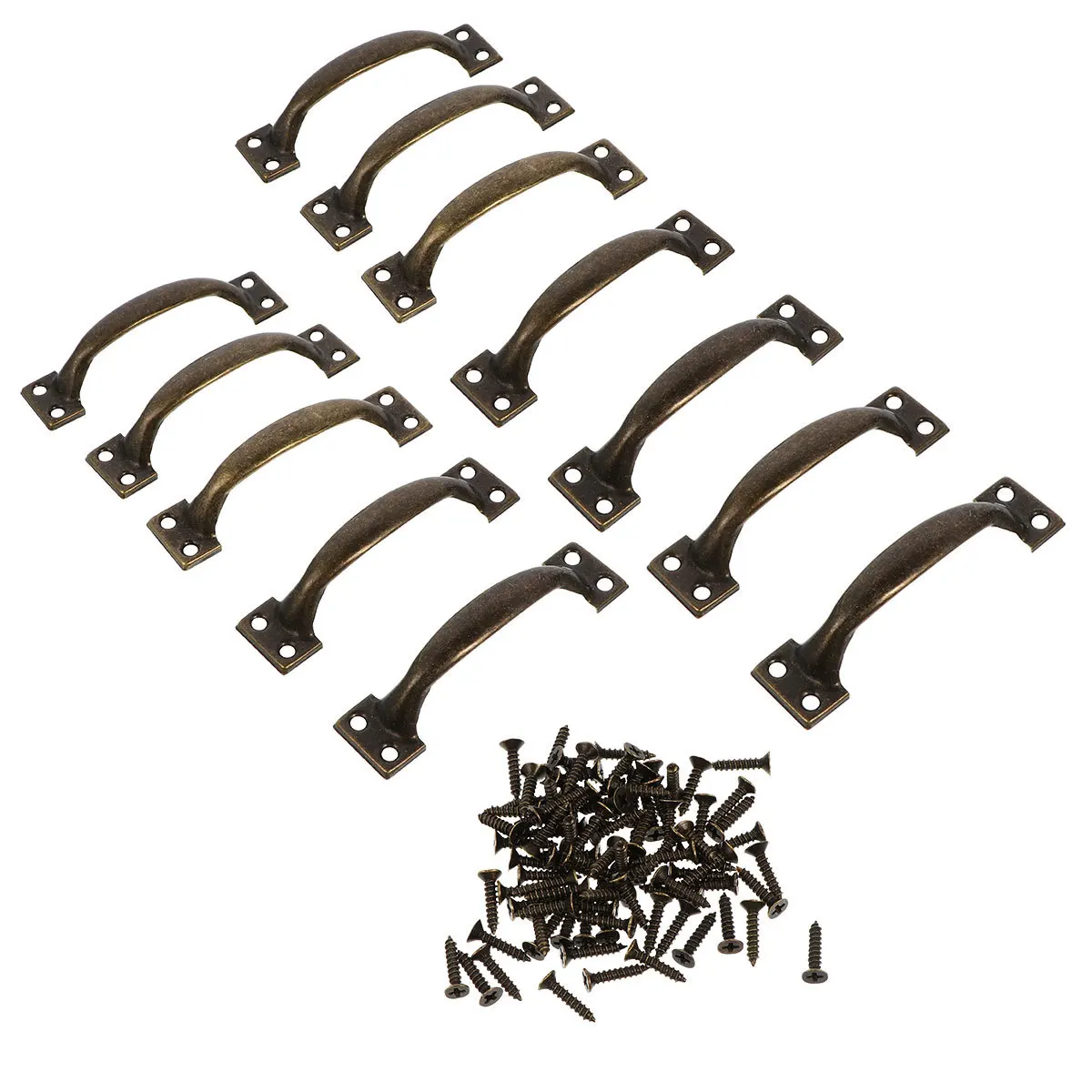 

12pcs 4 Inches Bow Handle Retro Cabinet Knob Simple Drawer Pull Bar Anti-Corrosion Kitchen Cupboard Handle Accessories