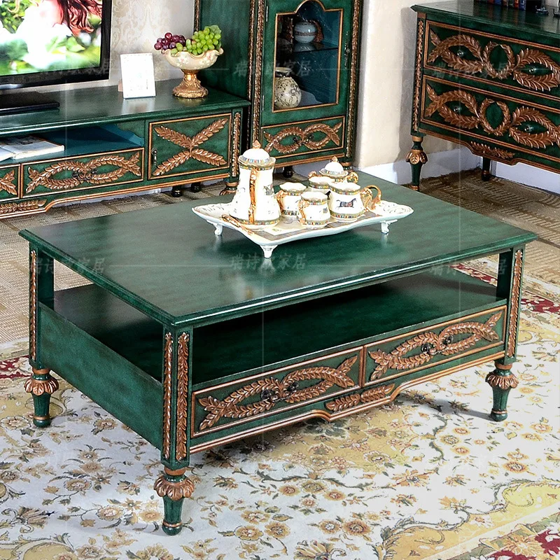 LMM TV cabinet combination sofa large coffee table, living room double-sided drawer coffee table, coffee table
