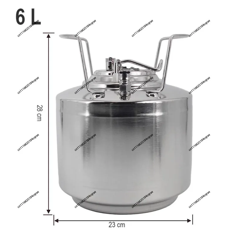 Homebrew Keg, Secondary Fermentation Vessel, 6L Stainless Steel Keg,Pressure Barrel for Beer, Soda, Wine Making