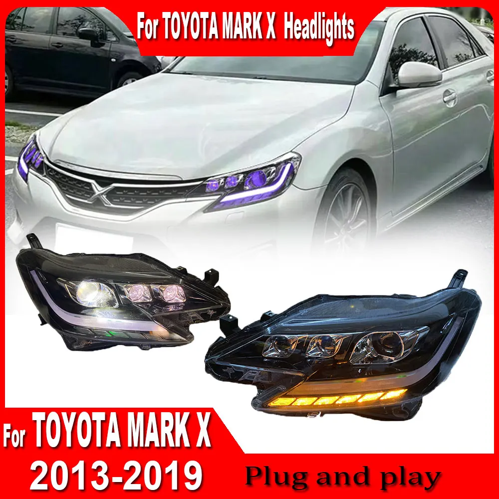 Headlight For Toyota Mark X LED Headlight 2013 2014 2015 2016 2017 2018 New Reiz Head Lamp Car Styling DRL Signal Projector Lens