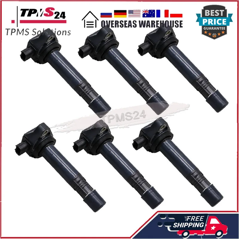 6Pcs 30520-5G0-A01 Ignition Coils For Acura MDX MDX RDX RLX TLX Honda Accord Crosstour Odyssey Pilot