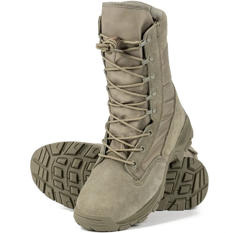 Lynjacye New Men's Women's Gray Green ZS High Top Combat Boots Desert Boots Lightweight Outdoor Hiking Boots