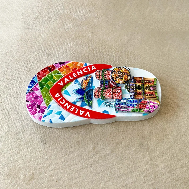

Spain Valencia Tourist Souvenirs, Creative Slippers Refrigerator Powerful Magnet, Office, Home Kitchen Decoration Gift