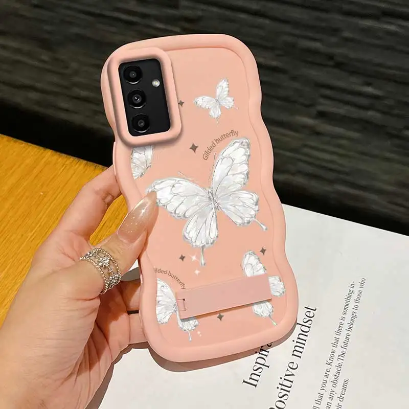 Étui Flexible papillon doré à la mode, adapté à la Galaxy A15 5G, avec caractéristiques raffinées et sur support, adapté à Samsung A F Note