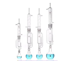 Condensatore estrattore Soxhlet in vetro da laboratorio da 150ml/250ml/500ml e corpo estrattore con avvolgimento/rigonfiamento, Kit vetreria da laboratorio