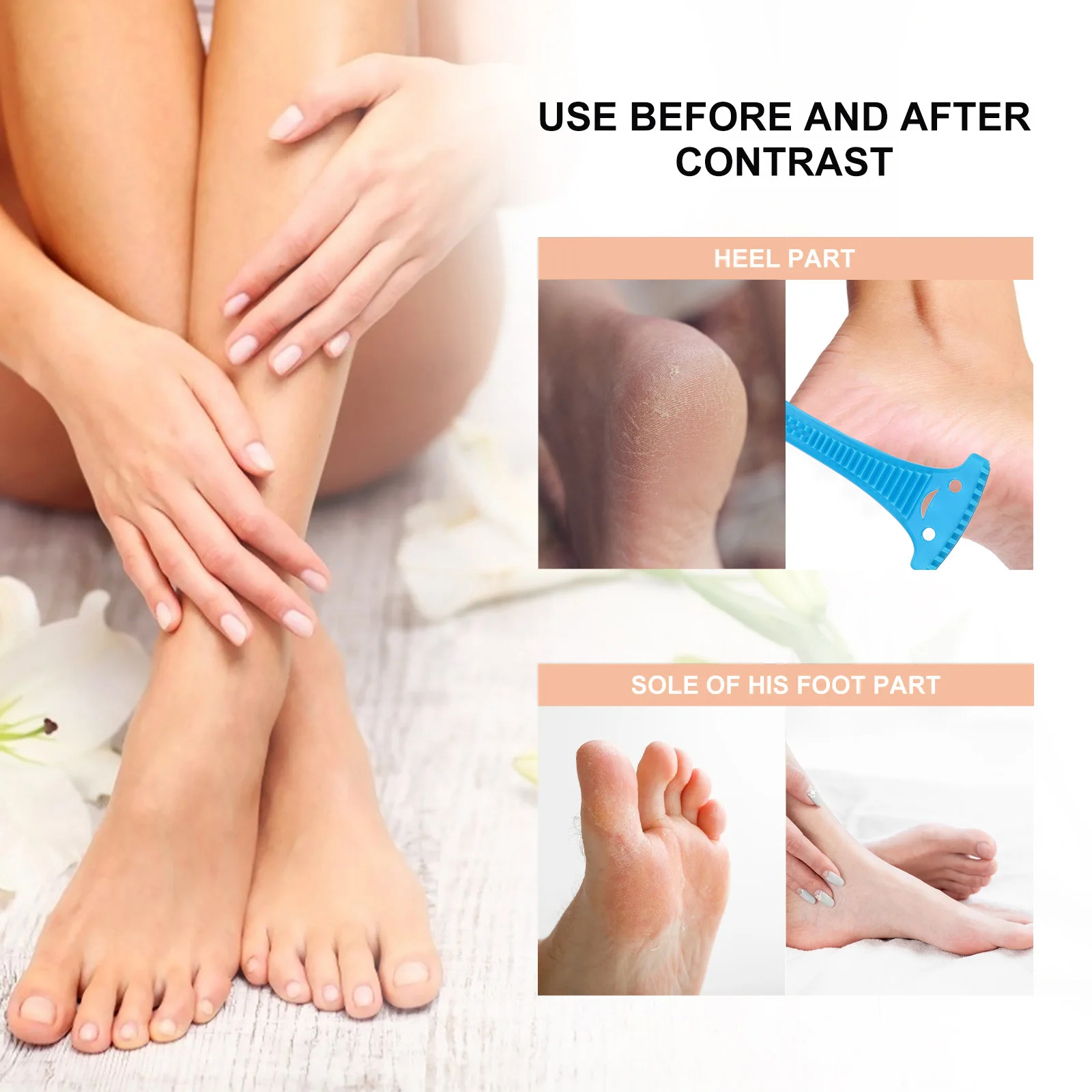 

2 Pcs Foot Pedicure Care Tools Shower Scrubber Dead Skin Remover for Feet