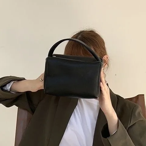 New Lychee Pattern Orange Hand-held Tofu Bag Versatile Square Chain Bag Tide Diagonal Straddle Pouch