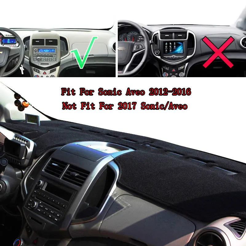 For Chevrolet Sonic AVEO 2010-2013 2014 2015 2016 Car Dashboard Cover Dashmat Dash Mat Pad Sun Shade Protect Carpet Accessories