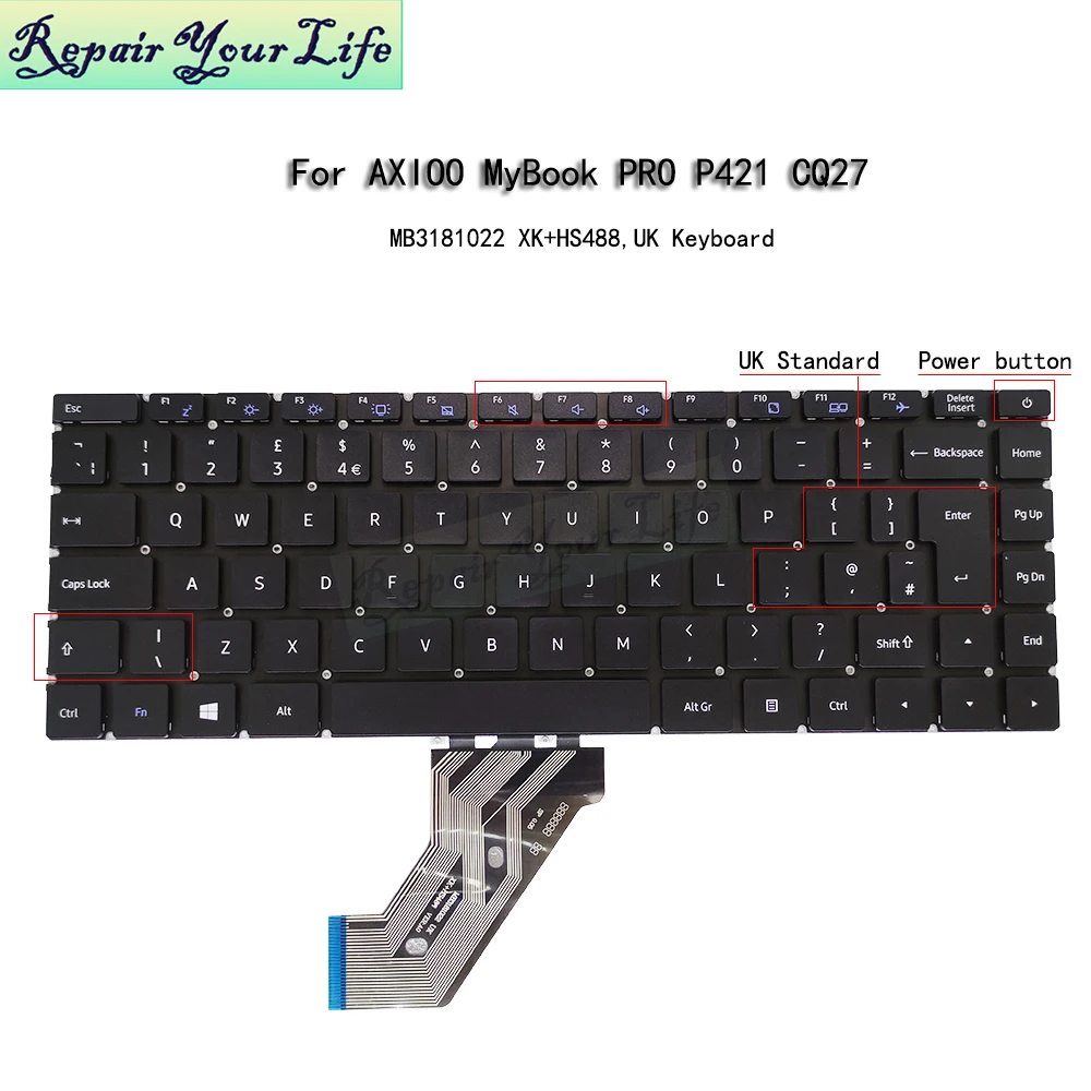 MB3181022 US UK PT-BR Brazil Keyboard for Ultra Multilaser UB530, Compaq CQ27 XK+HS488 MB2906008 XK-HS247 XK-HS272 MB3181014