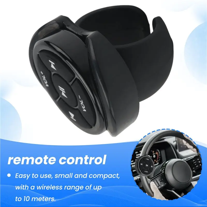 New!!Bluetooth Button On Mobile Phone Car Motorcycle Bike Steering Wheel Music Play Remote For Phone Tablet