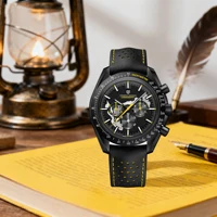 Pagani Design-reloj mecánico automático para hombre, resistente al agua hasta 100 metros, cronógrafo con correa de cuero, estilo informal, novedad de 2026