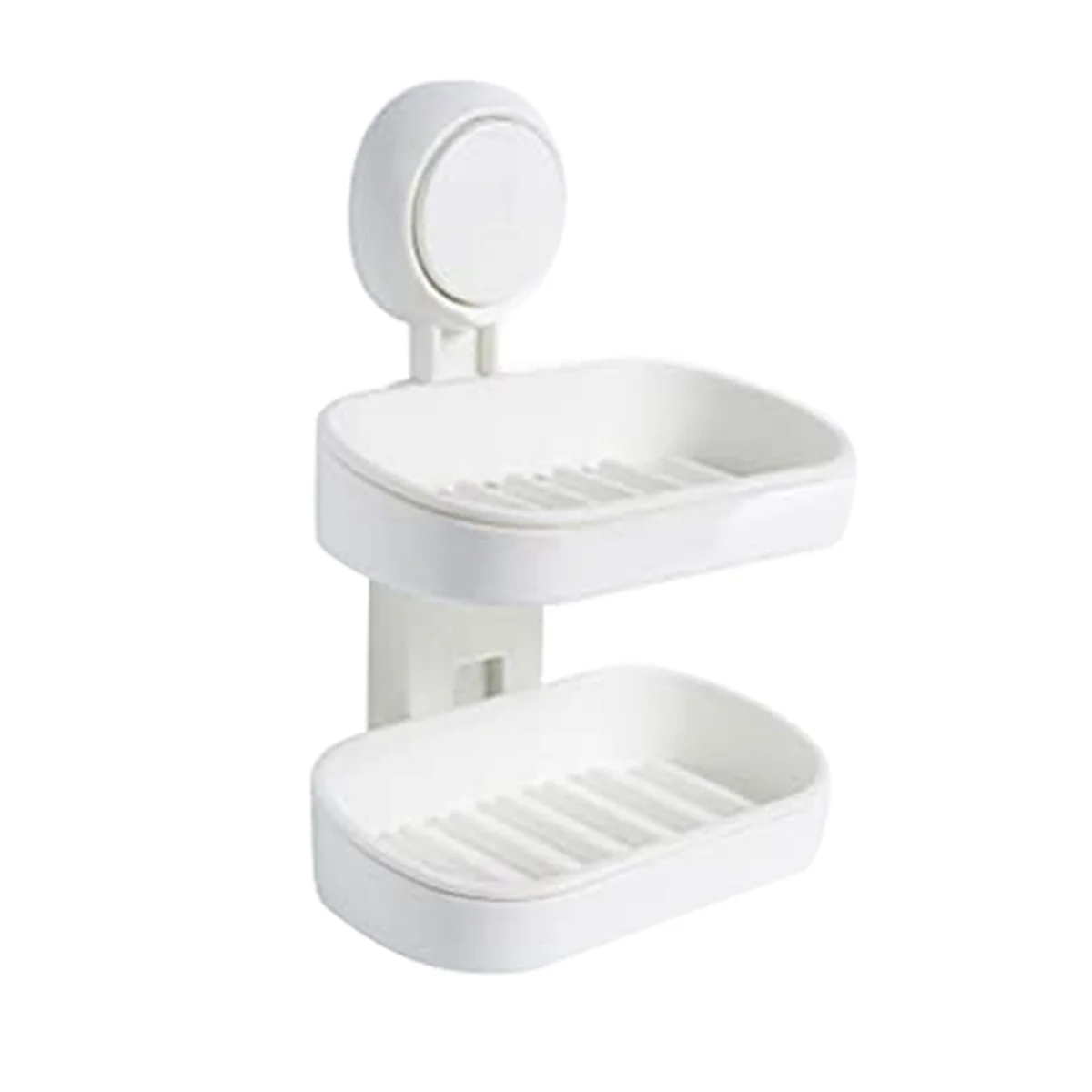 Double Layer Soap Dish Vacuum Suction Cup Soap Holder with Drain Soap Saver Tray