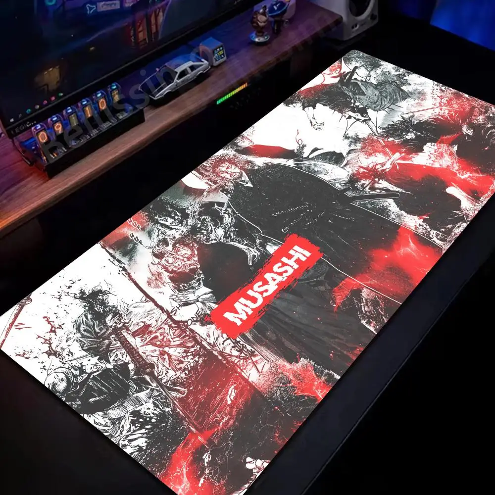 Comic Vagabond Miyamoto Musashi Mouse Pad Xxl Anime Mousepad HD Gamer Cabinet Desk Mat Keyboard Carpets Anti-slip Expansion pad