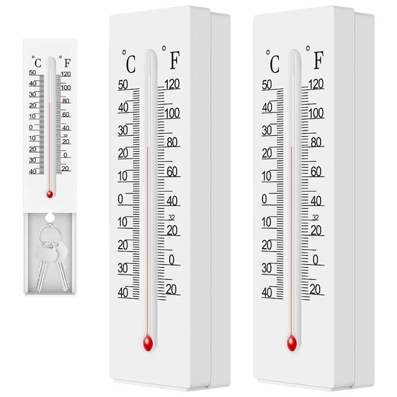 보안 온도계 키 잠금 박스, 벽걸이 키 비밀, 동전 돈 집 예비 키 보관 상자, 후크 포함, 2 개