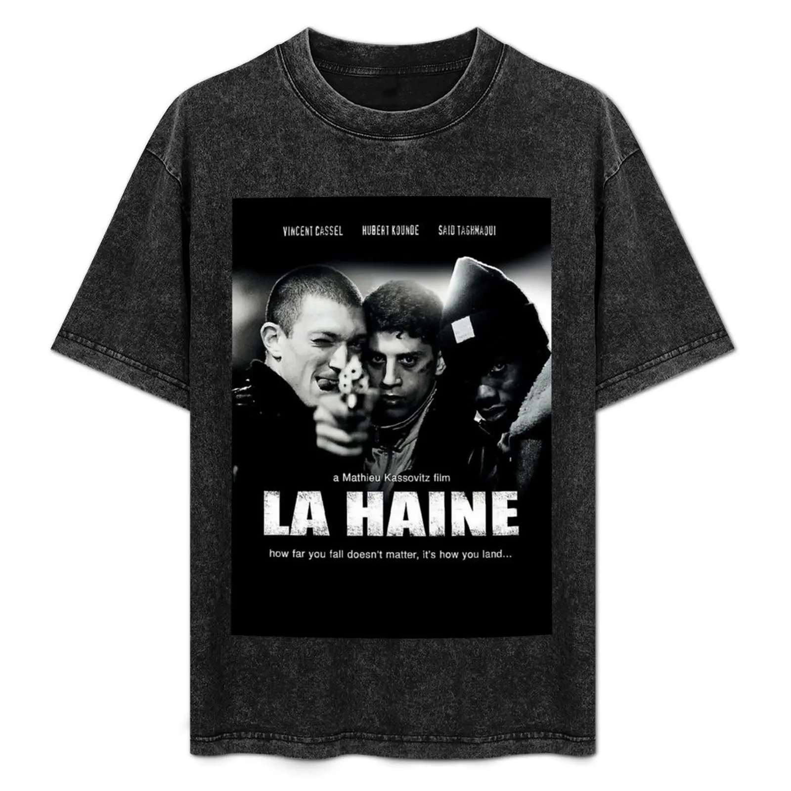 

vintage black wite 3 man La Haine poster T-Shirt cotton graphic tees graphic tee shirt summer shirt cotton t shirt men