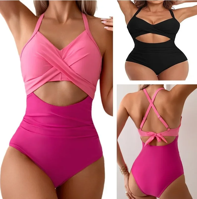 

2025 Beach Swimwear Women Pad One Piece Swimsuit Backless Maio Biquini Mujer Trikini Badpak Dames Bikini Monokini Maillot Femme