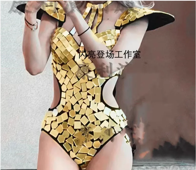 

Nightclub Bar GOGO Queen Bikini Jumpsuit Paired With High-End Lens Clothing