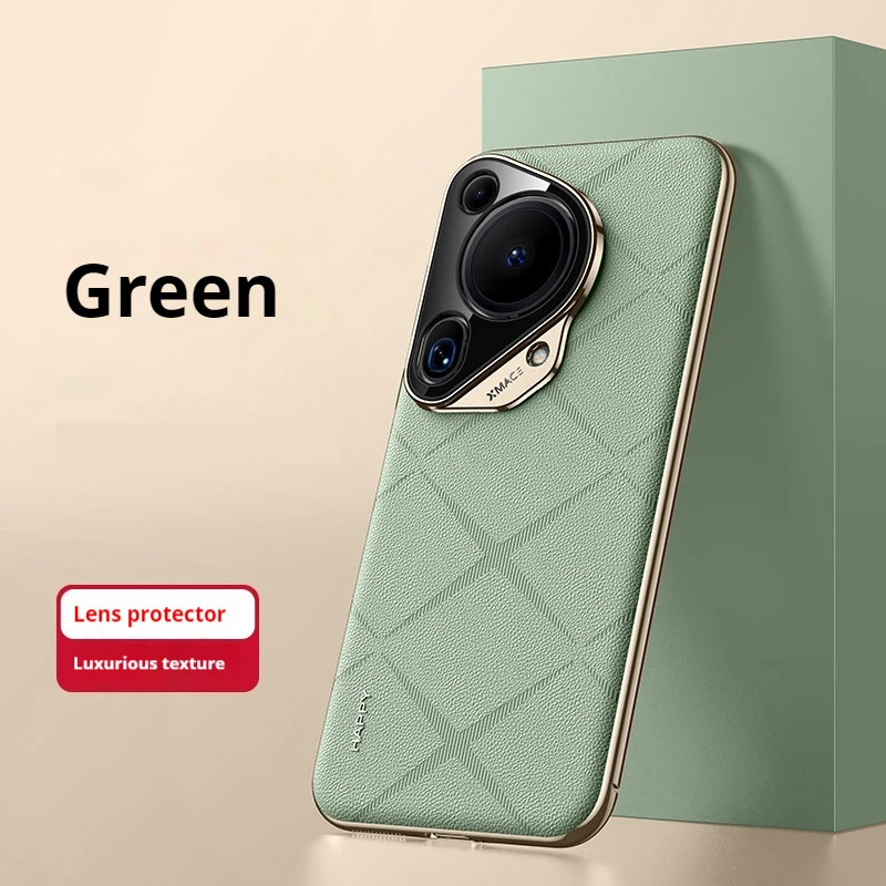 

Luxury Shockproof Leather Plating Phone Case for Huawei Pura 70 Ultra 70 Pro P60 Art P60 Pro Retro Lens Protection Back Cover