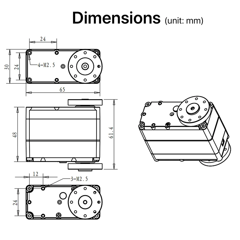 Impermeável High Torque RC Digital Servo, Disco de metal de eixo duplo para FPV Drone, Robô de carro, 160kg, 24V, 180 °, 270 °, RDS51160