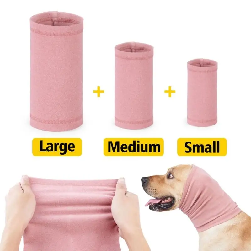 Dog Head Wrap and Ear Cover with Soft Fabric, Flexible Pull-On for Grooming, Storms, and Blow-Drying Routines