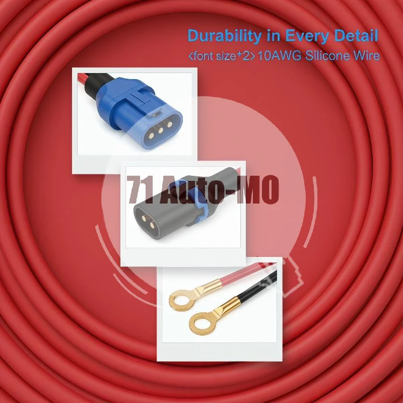 100W EC5 Motorcycle Emergency Start Wire High-power 10AWG Silicone Line EC5 Male Female Plug To O-type Terminal Connection Cabl
