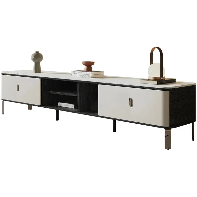 JJWabi Sand Wind Panel TV Cabinet Coffee Table Combination Living Room French Colored Crystal Floor Cabinet