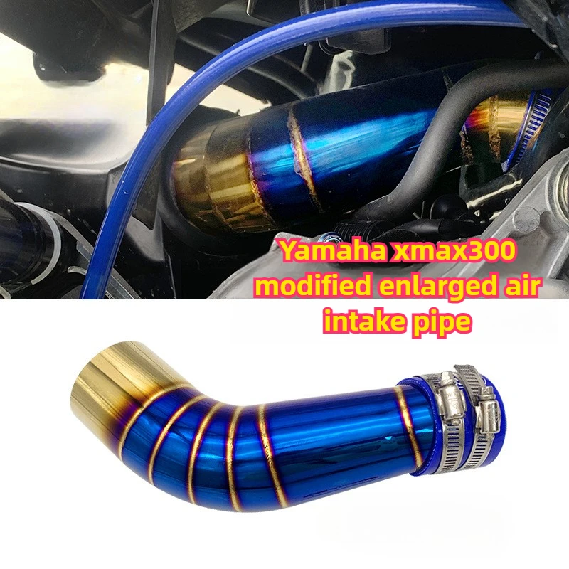 

Впускная труба мотоцикла 51 мм, подходит для Yamaha XMAX 300 XMAX300 2017 2018-2020 2021 2022, синяя труба воздушного фильтра из нержавеющей стали
