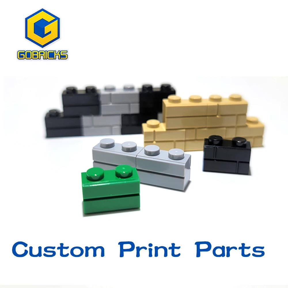 

Gobricks OEM MOC Bricks Parts Printed Pattern on Tile Slope DIY Facial Expression Building Blocks UV Prints or Smooth DIY Toys