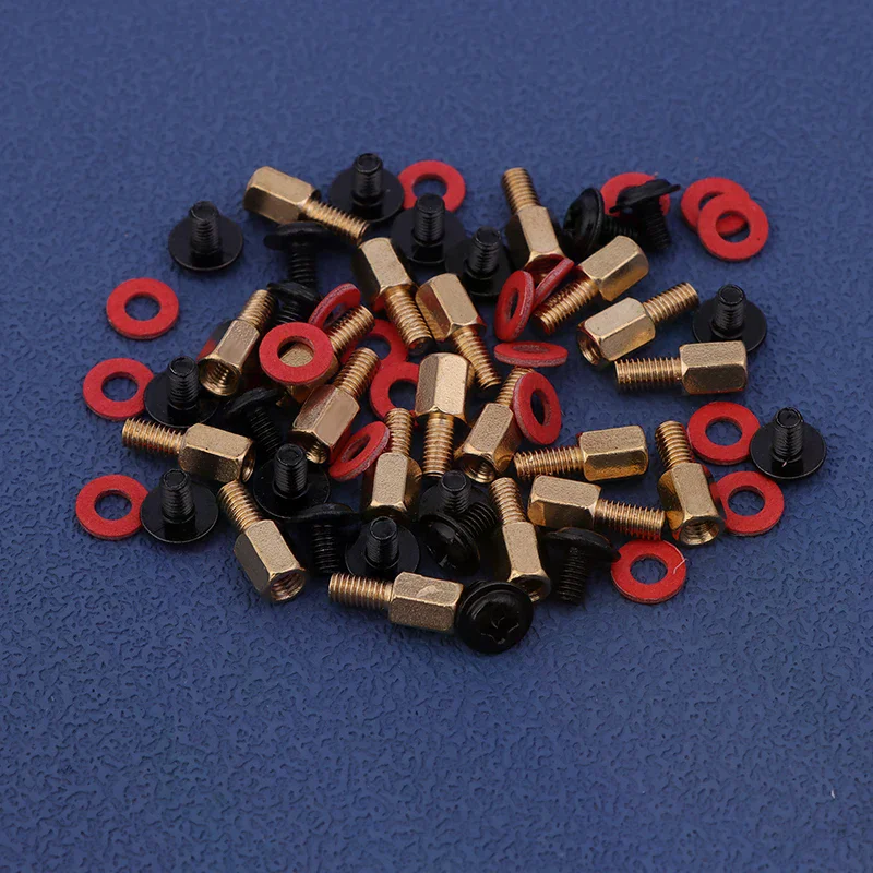 60Pcs Computer PC Case Motherboard Riser Screws 6-32-M3 Insulation Washers For Case Fans 6.5mm Brass Standoff