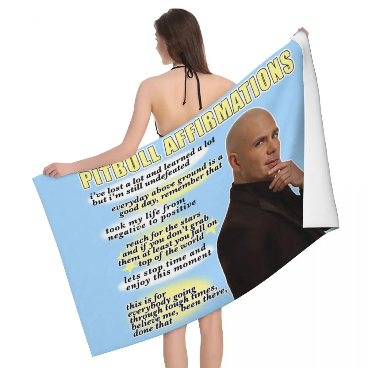 Custom Affirmations Mr. Worldwide Beach Towel Quick Dry Super Soft Microfiber Bath Sauna Towels