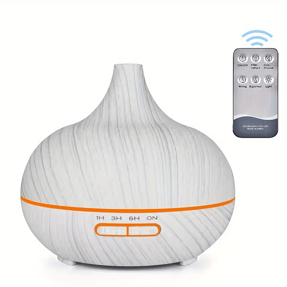 

18.6oz Essential Oil Diffuser Remote Control Ultrasonic Aromatherapy Cool Mist Humidifier Waterless Auto-Off 7 LED Light Colors