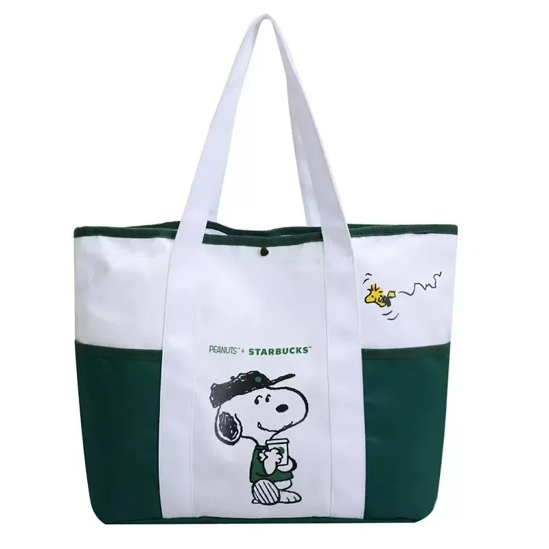 Snoopy Shoulder Bag Cartoon Canvas Tote Bag Women Casual Daily Handbag Fashion Large Capacity Shoulder Bag Christmas Gift