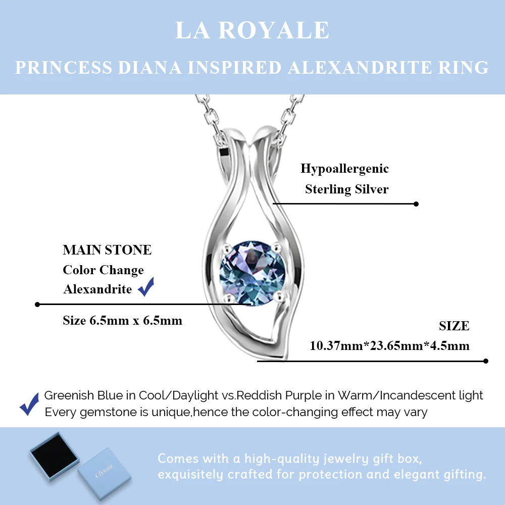 

Стильное ожерелье из стерлингового серебра 925 пробы с александритом и витым кристаллом, модное ювелирное украшение, подарок на День святого Валентина для женщин