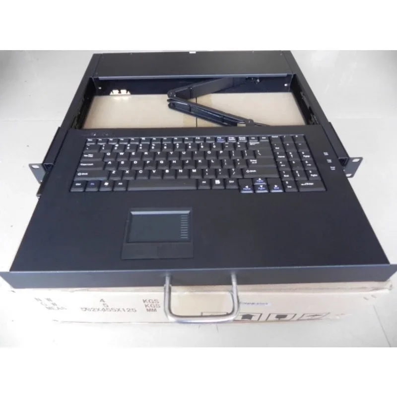 MKDN-19T 1U Rack Mount Keyboard Drawer with KVM Port for Server Rack Cabinet Storage