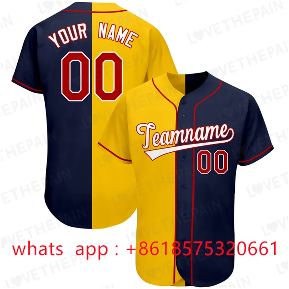 Custom Baseball Shirt Printing Top Quality Short Sleeve Baseball Jersey Softball Jersey Game Training Shirt for Men/Women/Kids